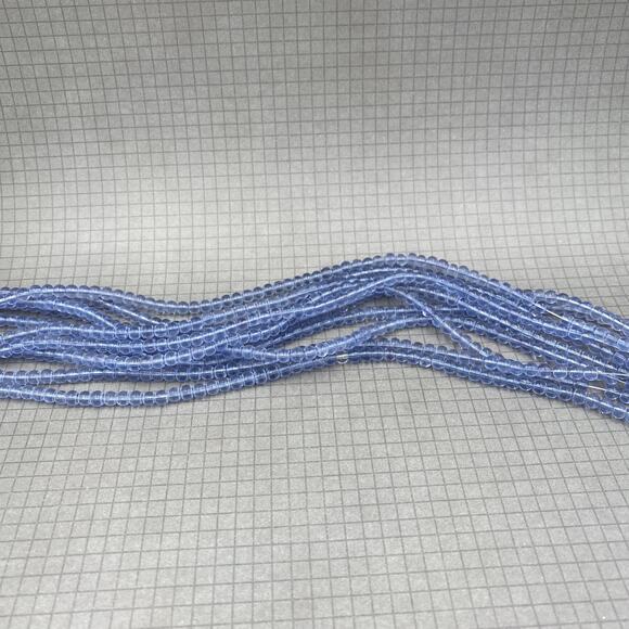 Periwinkle Blue Glass Rounds - Jewelry Making Supplies Full Strand Craft GL - Picture 2 of 3